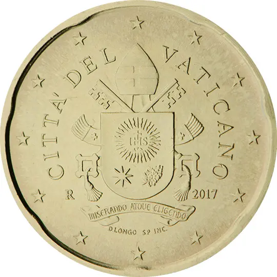 Vatican City 20 euro cent (2017) - Coat of arms of Pope Francis